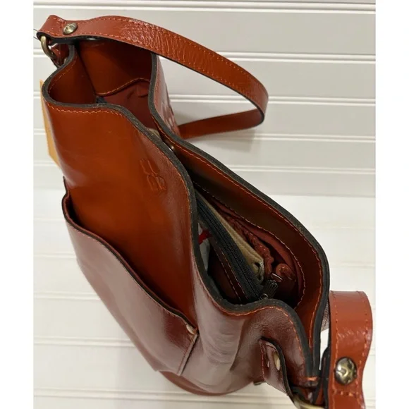 PATRICIA NASH Lavello Cut Out Brown Leather Bucket Crossbody Shoulder Bag NEW - Picture 8 of 11